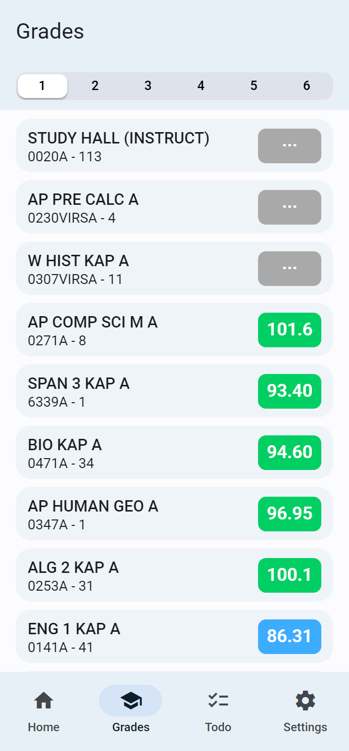 Gradiate app screenshot